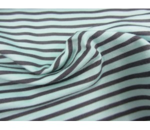 Jersey - Ringel gestreift mint grau